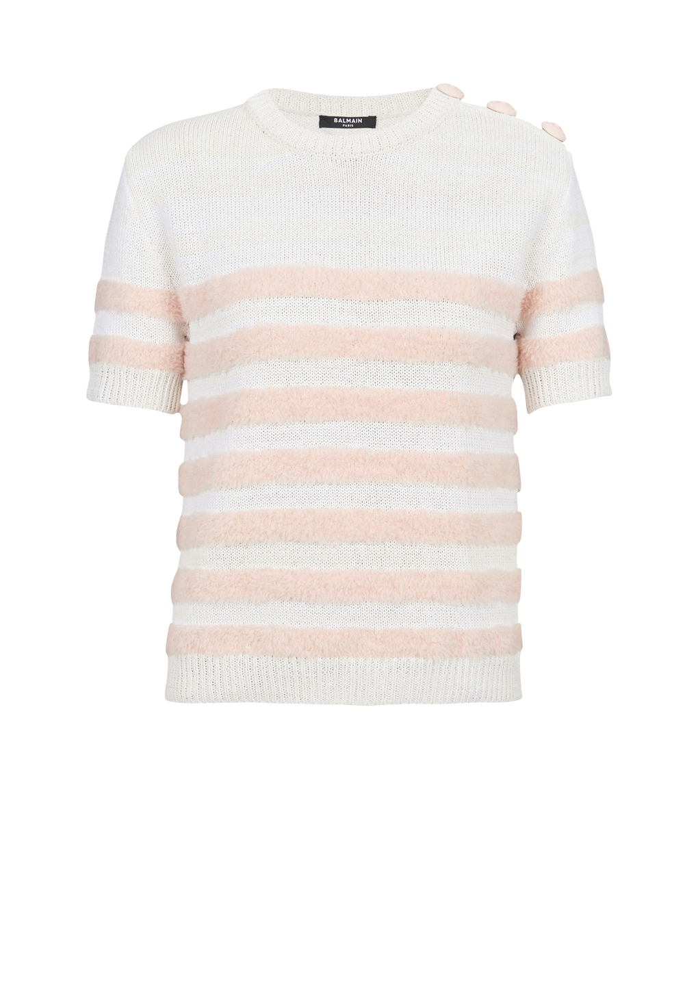 Knit T-shirt, pink, hi-res