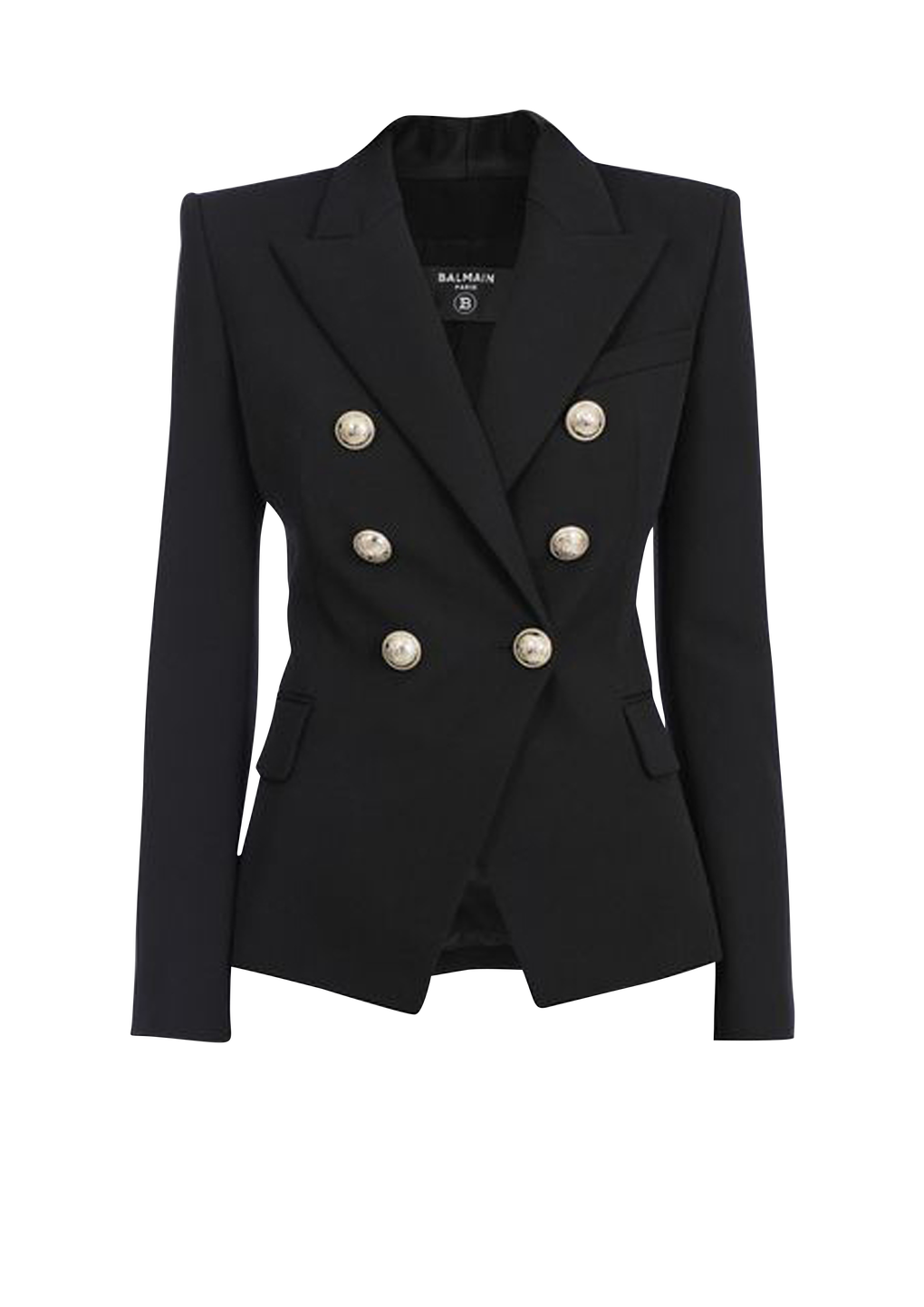 Grain de poudre double-breasted jacket, black, hi-res
