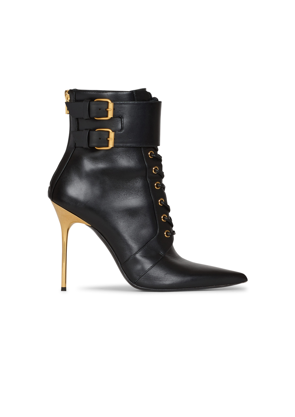 Leather Uria ankle boots, black, hi-res
