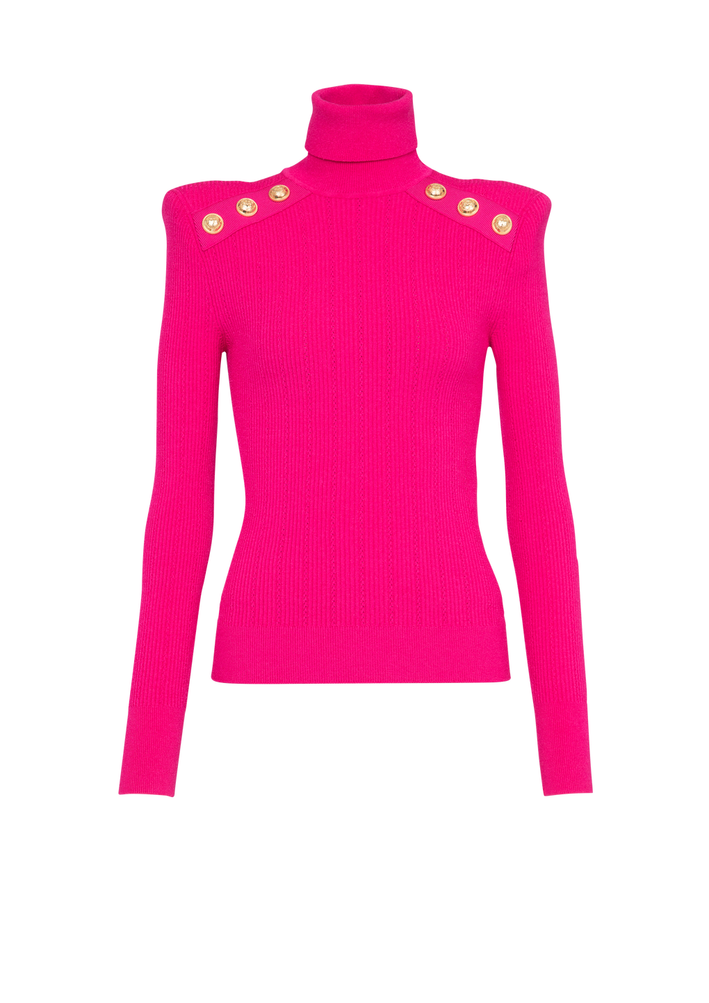 Knit sweater with gold-tone buttons, pink, hi-res