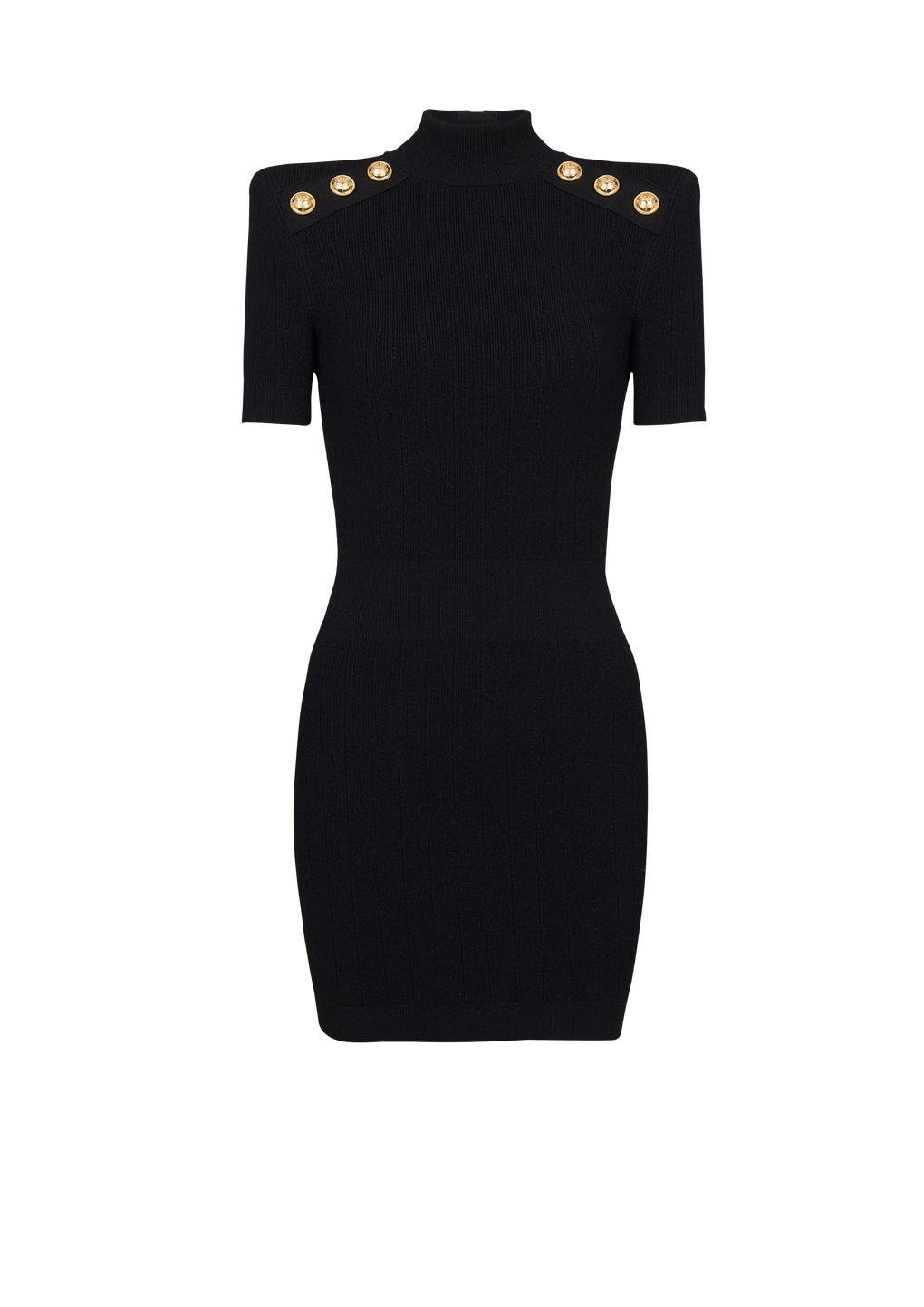 Short knit dress, black, hi-res