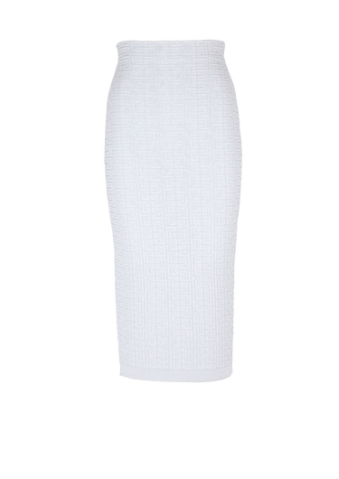 Knit midi skirt with Balmain monogram